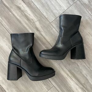 Black Leather Ankle Boots